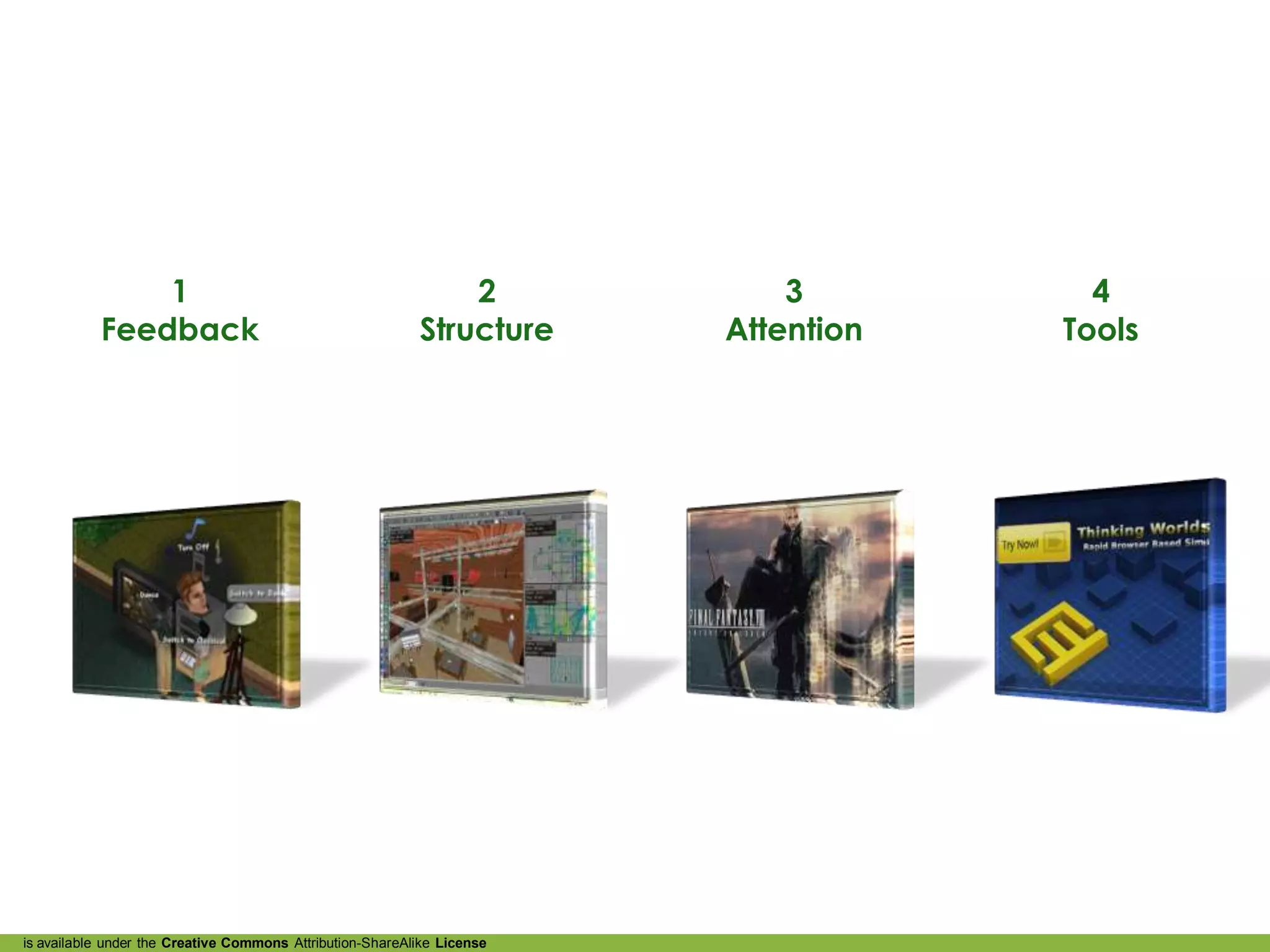 1                                               2             3         4
           Feedback                                        Structure     Attention   Tools




is available under the Creative Commons Attribution-ShareAlike License
 