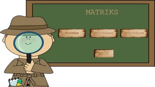 MATRIKS
KESAMAAN PENGURANGANPENJUMLAHAN
BACK
 