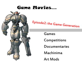 Game Movies...
Games
Competitions
Documentaries
Machinima
Art Mods
 