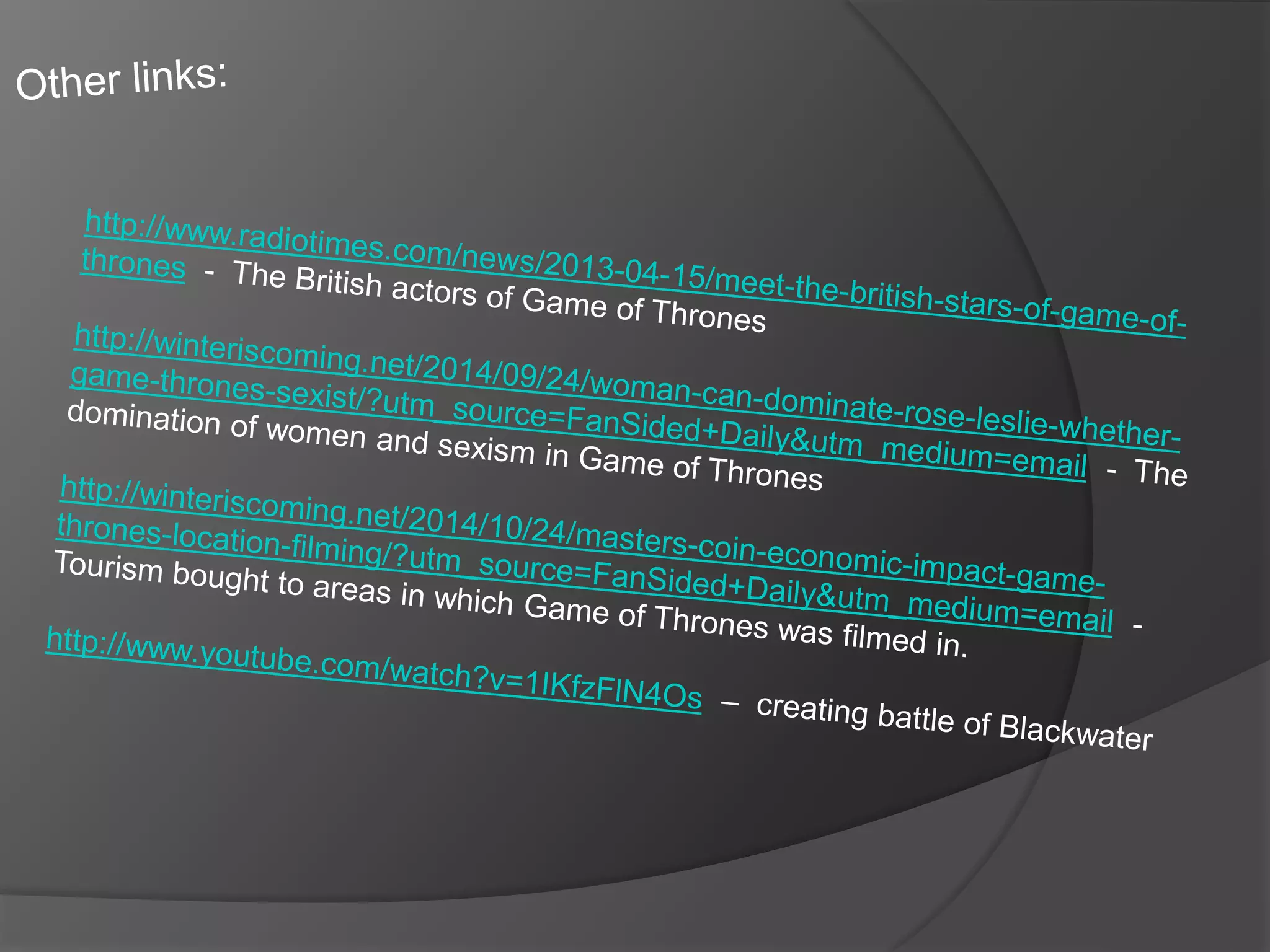 Game of Thrones Case Study