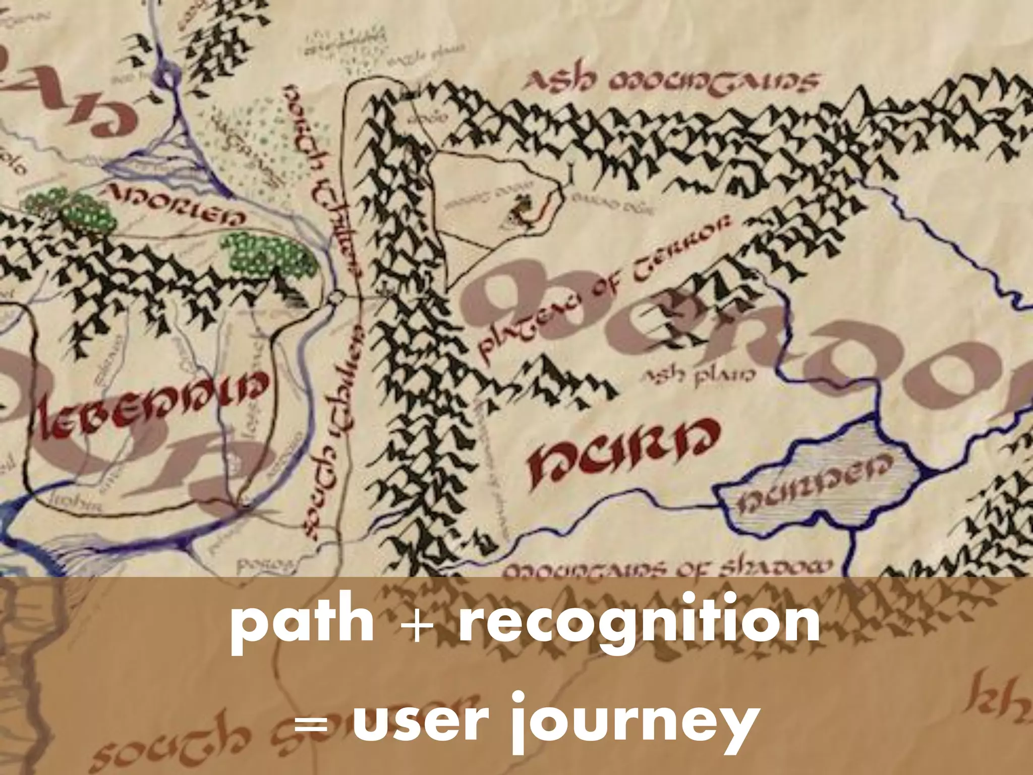 path + recognition
= user journey
 