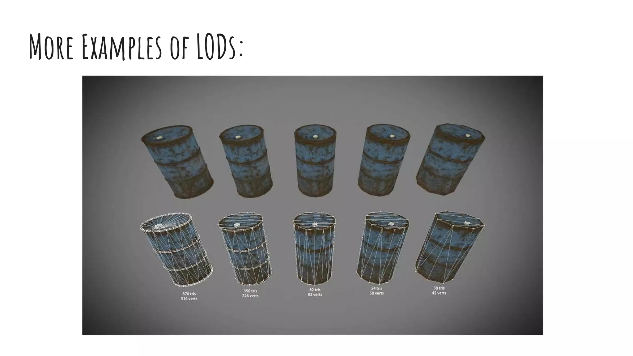 More Examples of LODs:
 