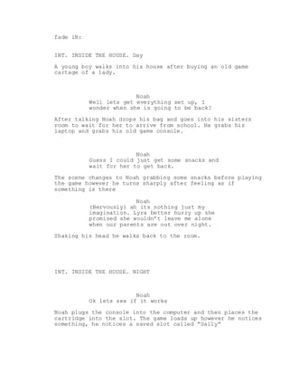 Game over script word | DOCX