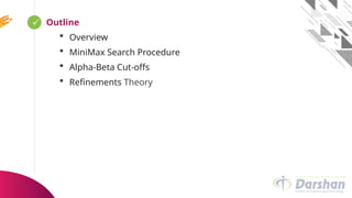  Looping
Outline
 Overview
 MiniMax Search Procedure
 Alpha-Beta Cut-offs
 Refinements Theory
 