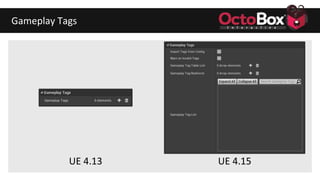 Gameplay Tags
UE 4.13 UE 4.15
 