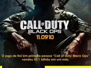 O jogo de tiro em primeira pessoa “Call of Duty: Black Ops” vendeu U$ 1 bilhão em um mês. 