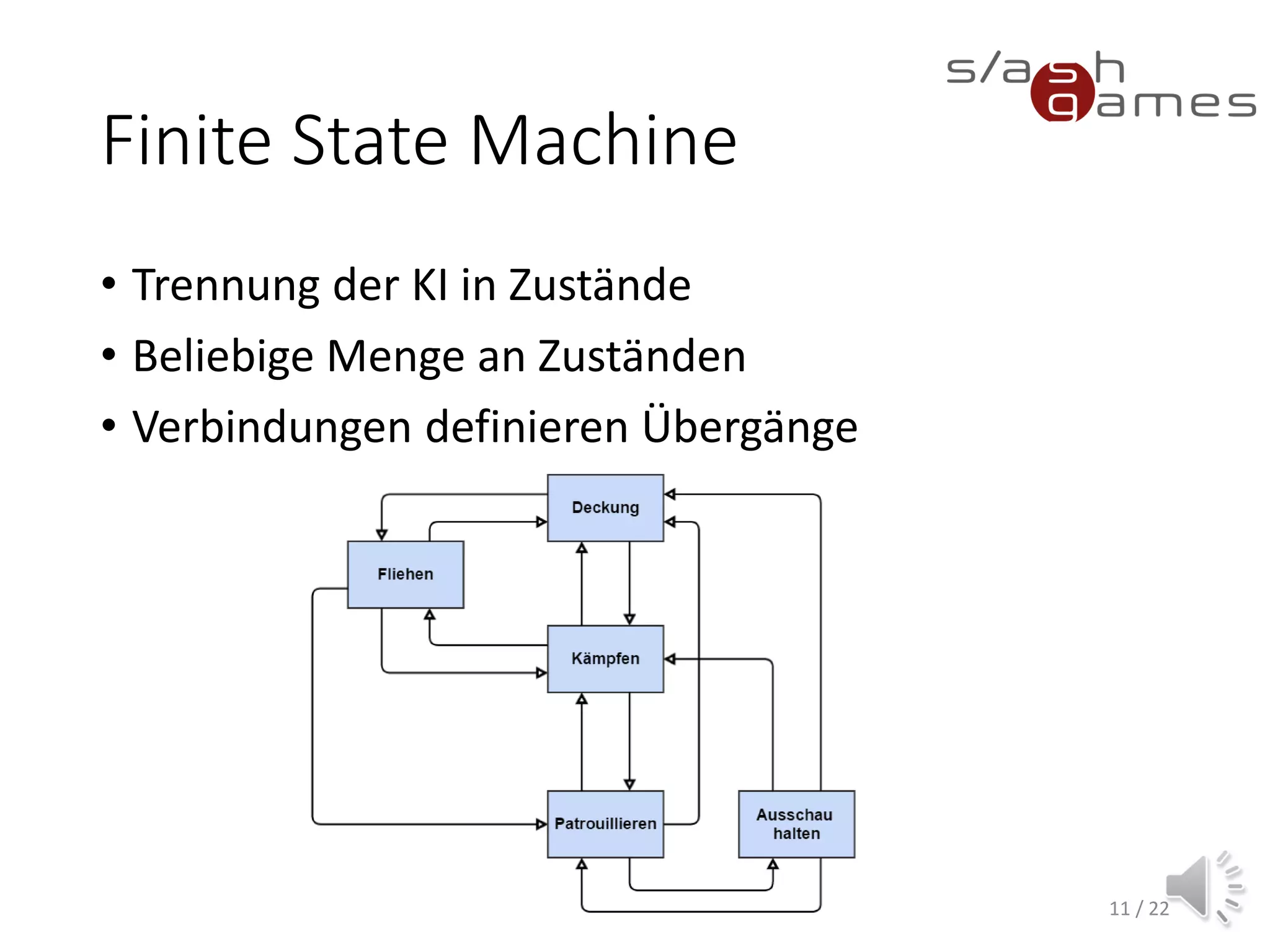 Utility-based
• Action-based, similar to planner
• No goal, thus no action chains
11 / 22
 
