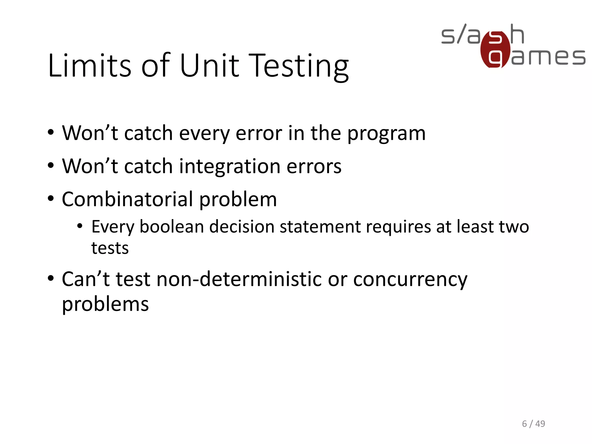 Setting up NUnit
1. Add new Class Library project to the solution.
2. Add reference to bin/framework/nunit.framework.dll.
6 / 49
 