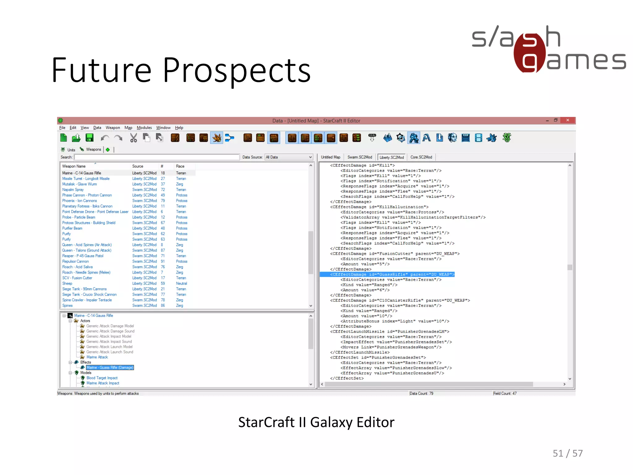 Future Prospects
51 / 57
StarCraft II Galaxy Editor
 