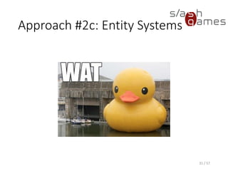 Approach #2c: Entity Systems
31 / 57
 