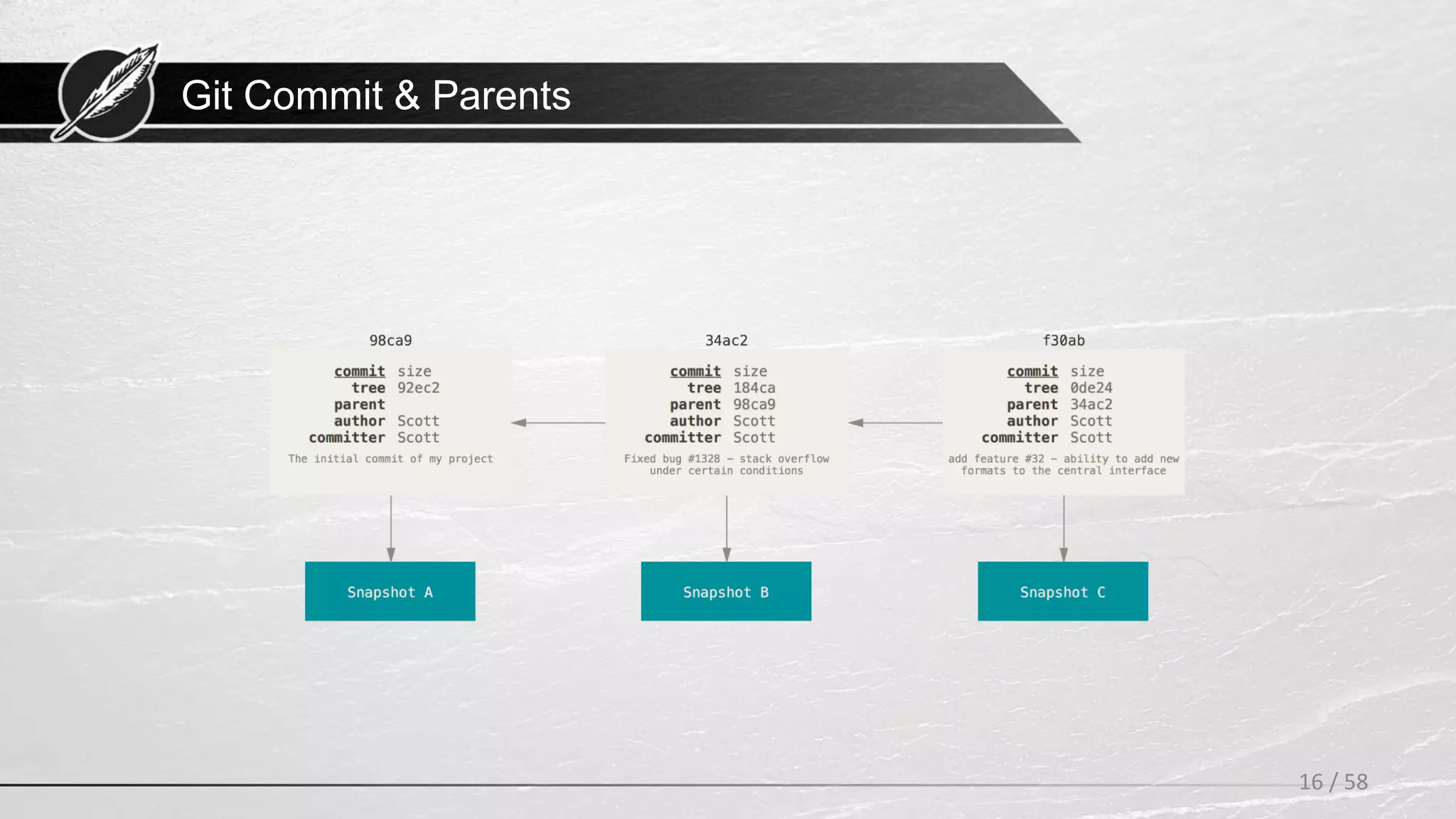 Git Commit & Parents
16 / 58