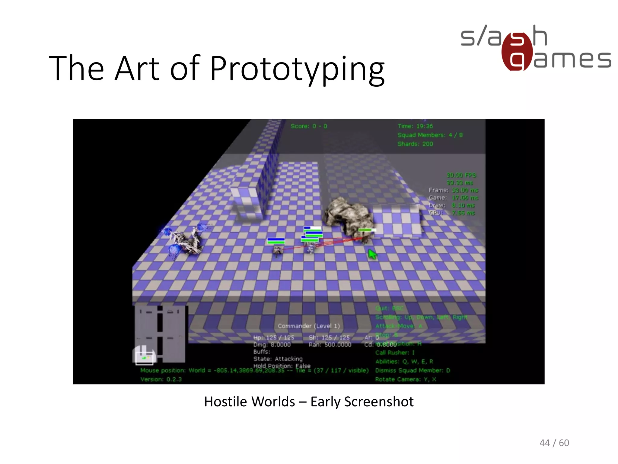 The Art of Prototyping
44 / 60
Hostile Worlds – Early Screenshot
 