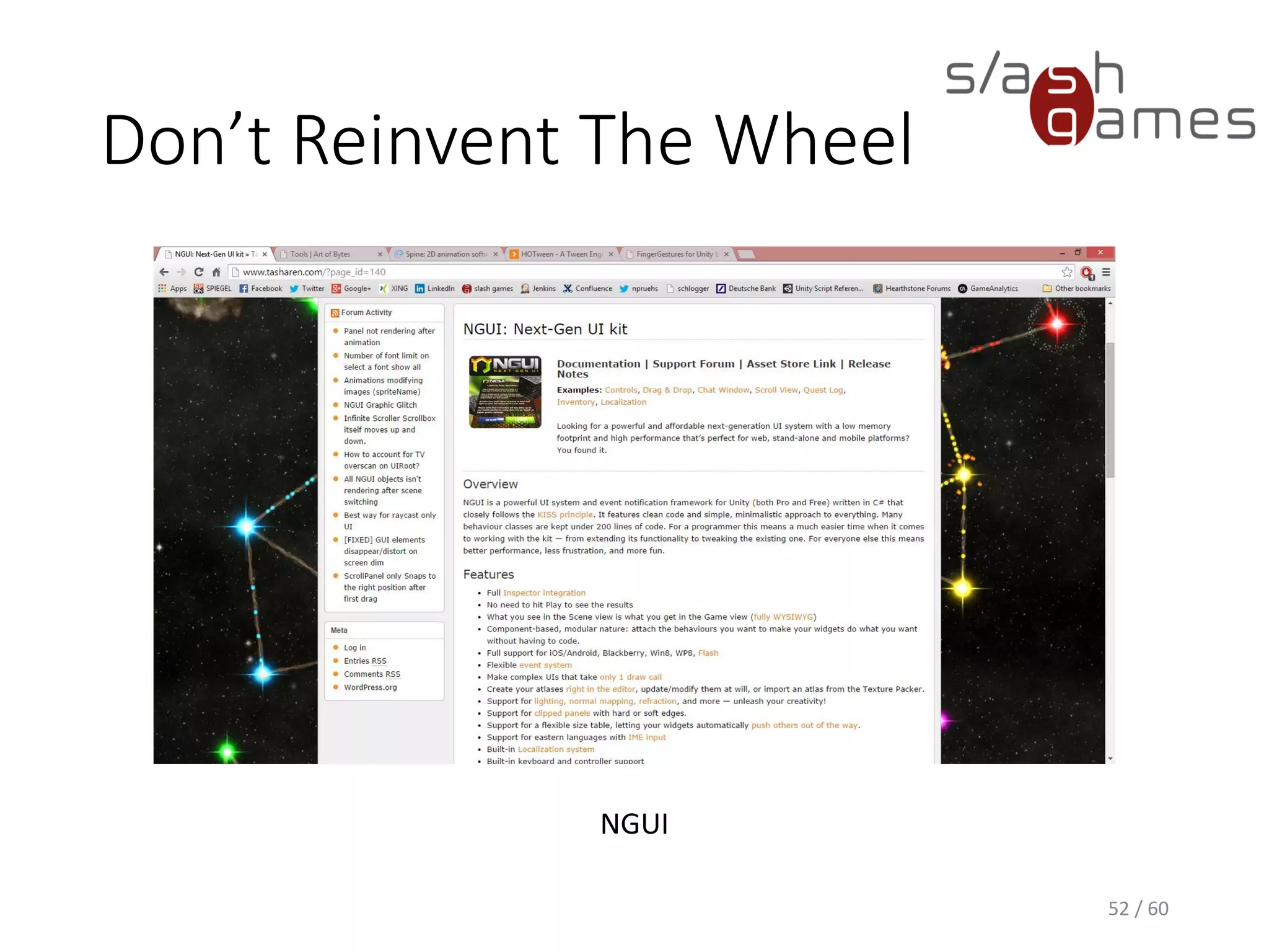 Don’t Reinvent The Wheel
52 / 60
Vectrosity
 