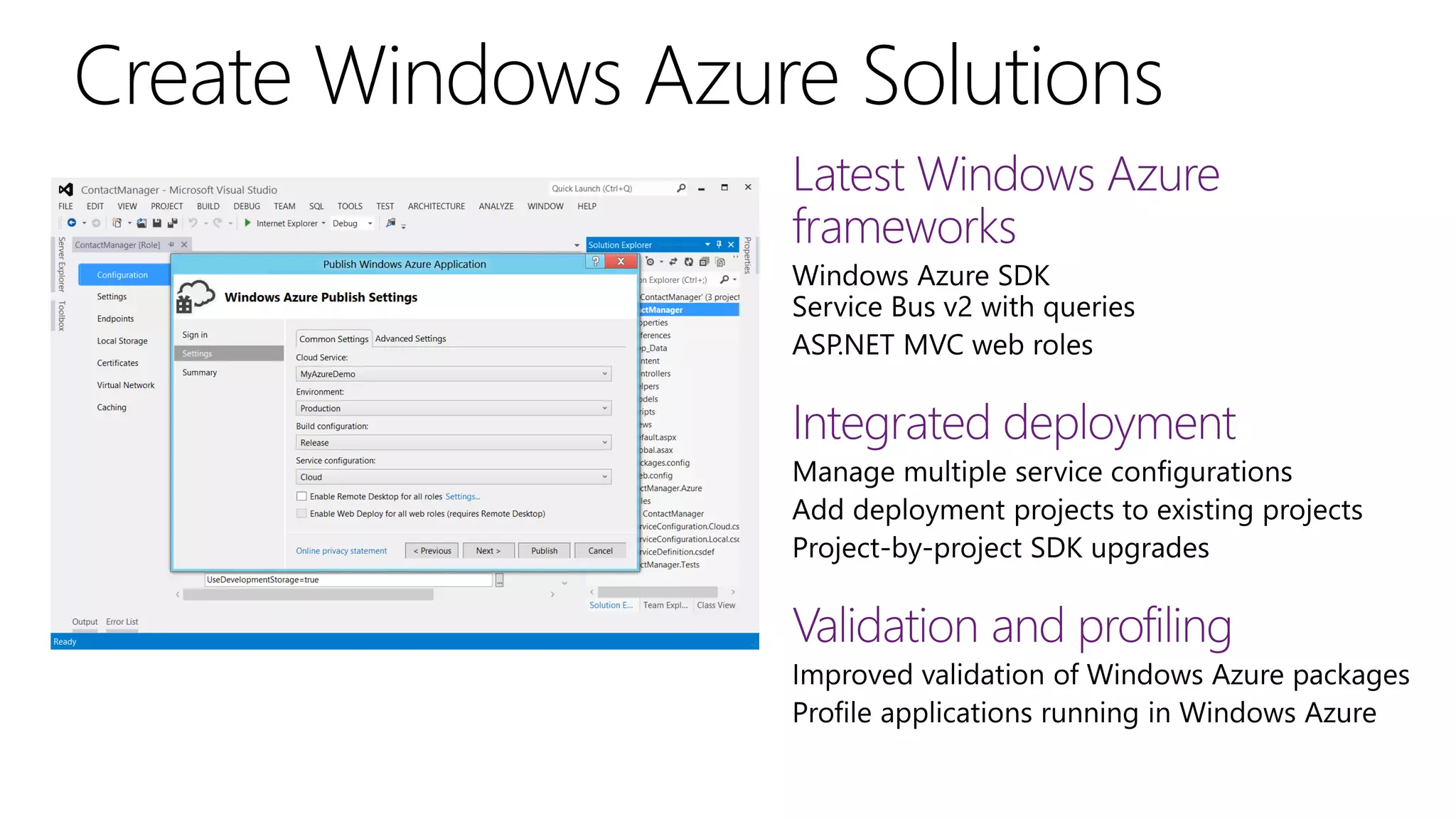 Create Windows Azure Solutions
 