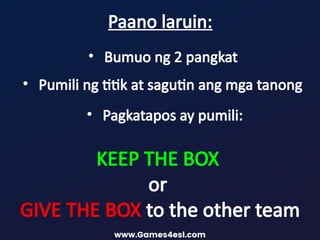 Interactive Filipino Language Mystery Box Game for Learning | PPTX