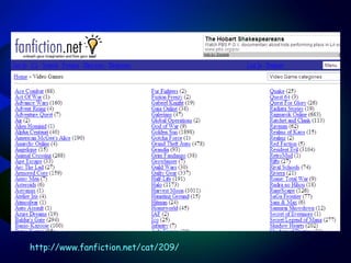 http://www.fanfiction.net/cat/209/   