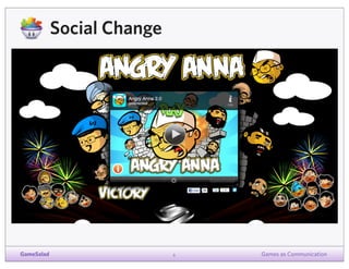 Social Change

GameSalad

8

Games as Communication

 