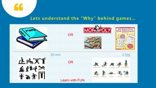 13
Lets understand the “Why” behind games…
 