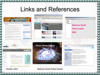 Links and References Belmore South  Game maker  Wiki   Never Winter Nights 