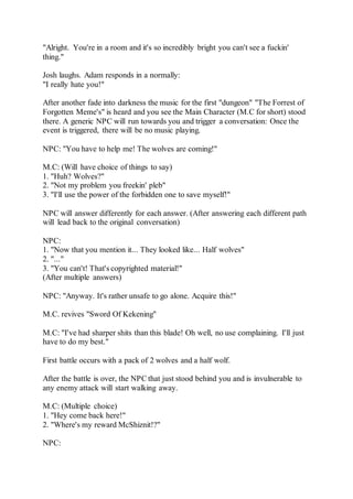Game script/Character Script | DOCX