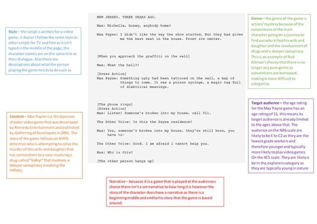 Game script annoations | PPT