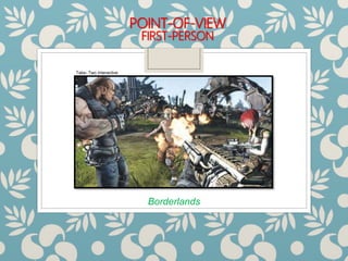 POINT-OF-VIEW
FIRST-PERSON
Borderlands
Take- Two Interactive
 