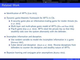 Algorithmic Game Theory for Critical Infrastructure Security and ...