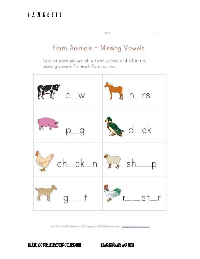 Farm animals - games