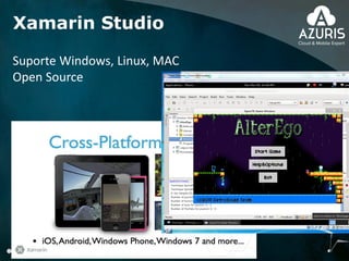 Xamarin Studio
Suporte Windows, Linux, MAC
Open Source
 