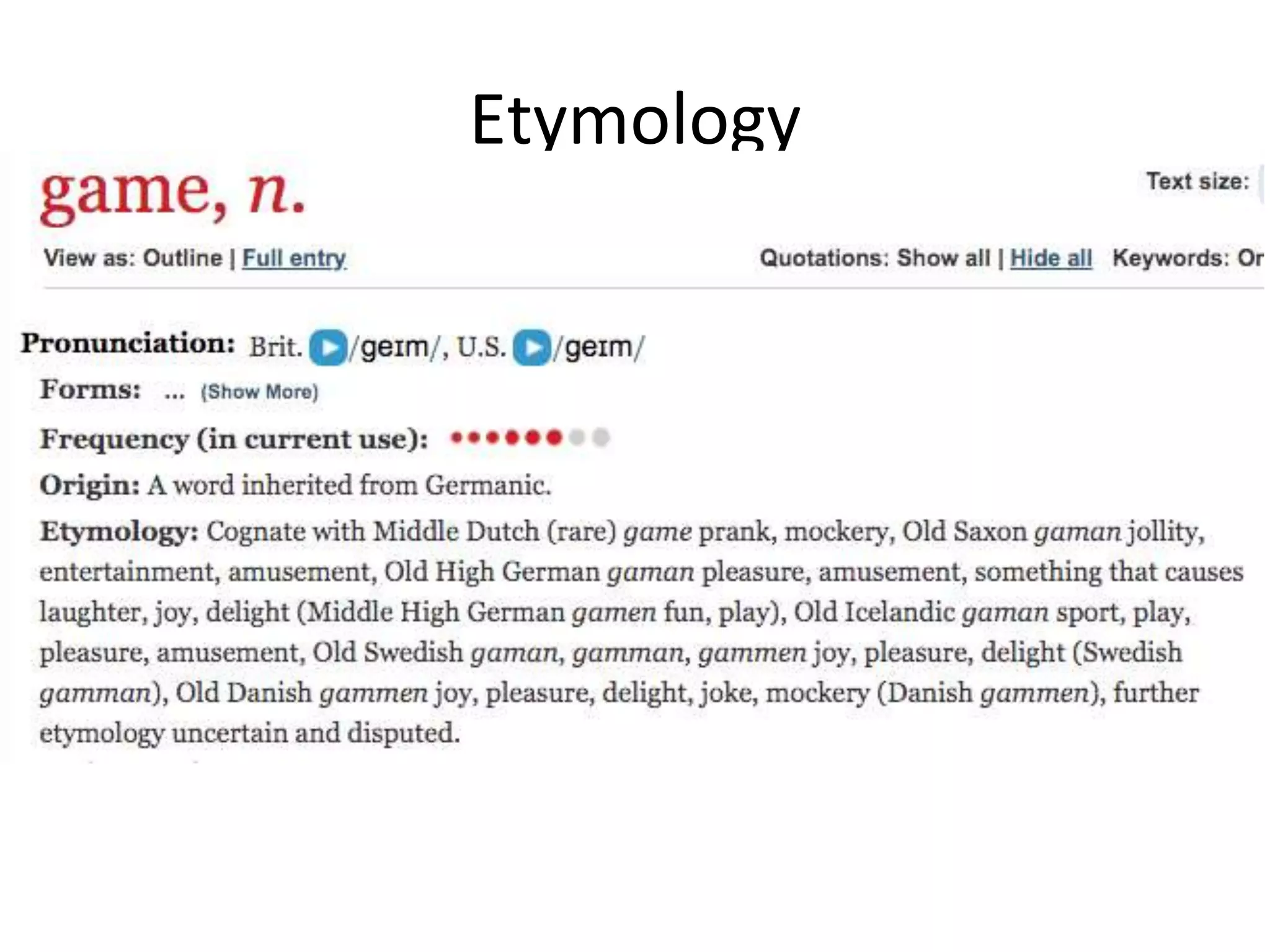 Etymology
 