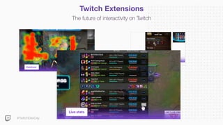 #TwitchDevDay
The future of interactivity on Twitch
Twitch Extensions
 