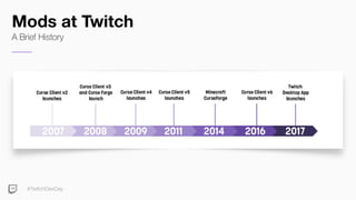#TwitchDevDay
Mods at Twitch
A Brief History
 