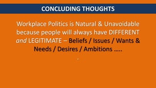 Workplace Political Intelligence - Workplace Politics - Games people play