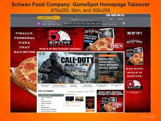 Schwan Food Company: GameSpot Homepage Takeover
             970x250, Skin, and 300x250
 