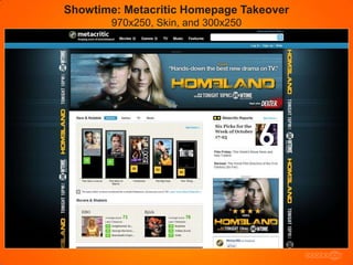 Showtime: Metacritic Homepage Takeover
        970x250, Skin, and 300x250
 
