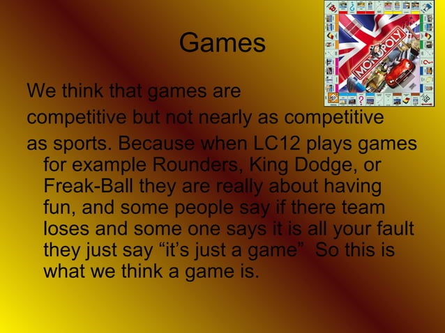 Games Vs Sports Maia Ansley Dionne PPT games-vs-sports-maia-ansley-dionne-ppt