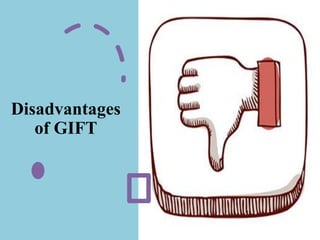 Disadvantages
of GIFT
 