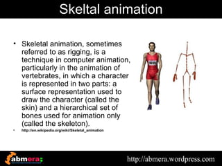Morph target animation ((or per-vertex animation



• Morph target animation (or per-vertex
  animation) is a method of 3D...