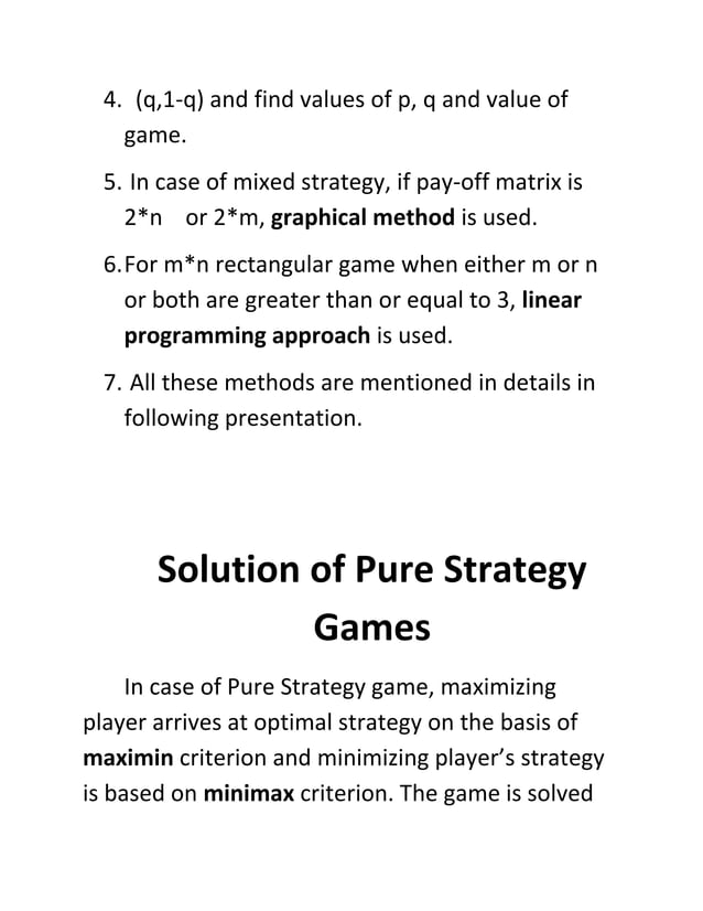 game theory essay examples