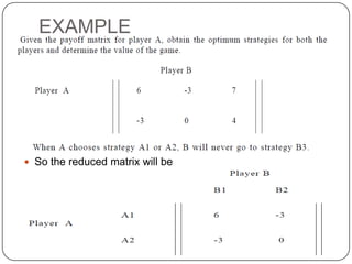 EXAMPLE




 So the reduced matrix will be
 