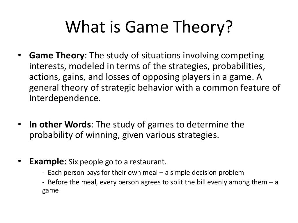 Game Theory (Economics) Lecture Notes