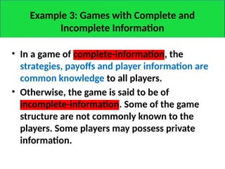 Information Game Examples Game Theory: Strategic Decision-Making and Analysis Techniques | PPTX