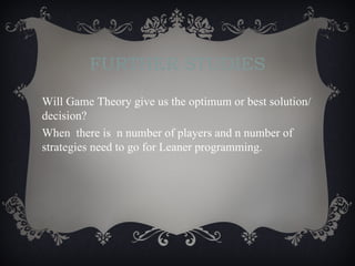 Game theory and its applications