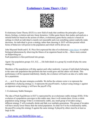 Game Theory Introduction | PDF
