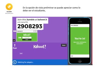 En la opción de vista preliminar se puede apreciar como lo
debe ver el estudiante,
 