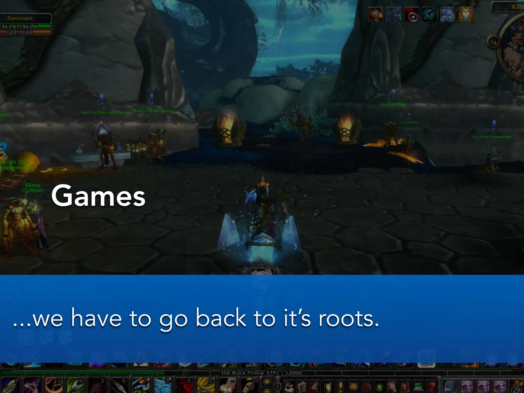 Games
...we have to go back to it’s roots.
 