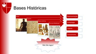 Bases Históricas
Roma
Esparta
Meso-américa
Torneios Medievais
Representação
Simbologia
Catarse
Treinamento
Não São Jogos!
 