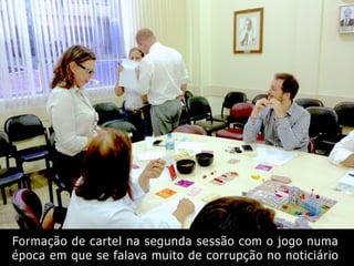 Formação de cartel na segunda sessão com o jogo numa
época em que se falava muito de corrupção no noticiário
 