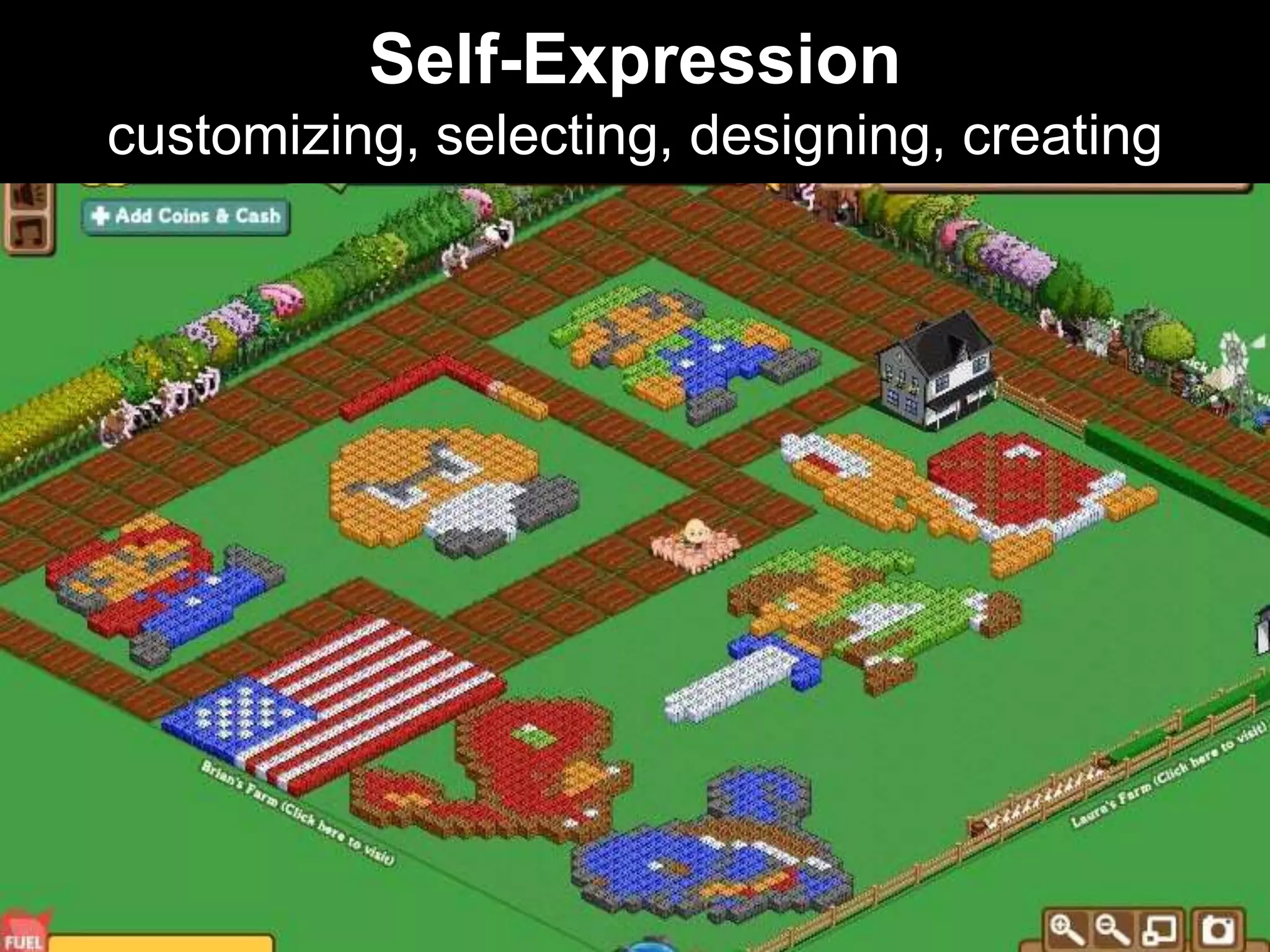 Self-Expressioncustomizing, selecting, designing, creating 