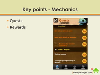 Key points - MechanicsQuestsRewards